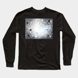 Silver Background with Stars Long Sleeve T-Shirt